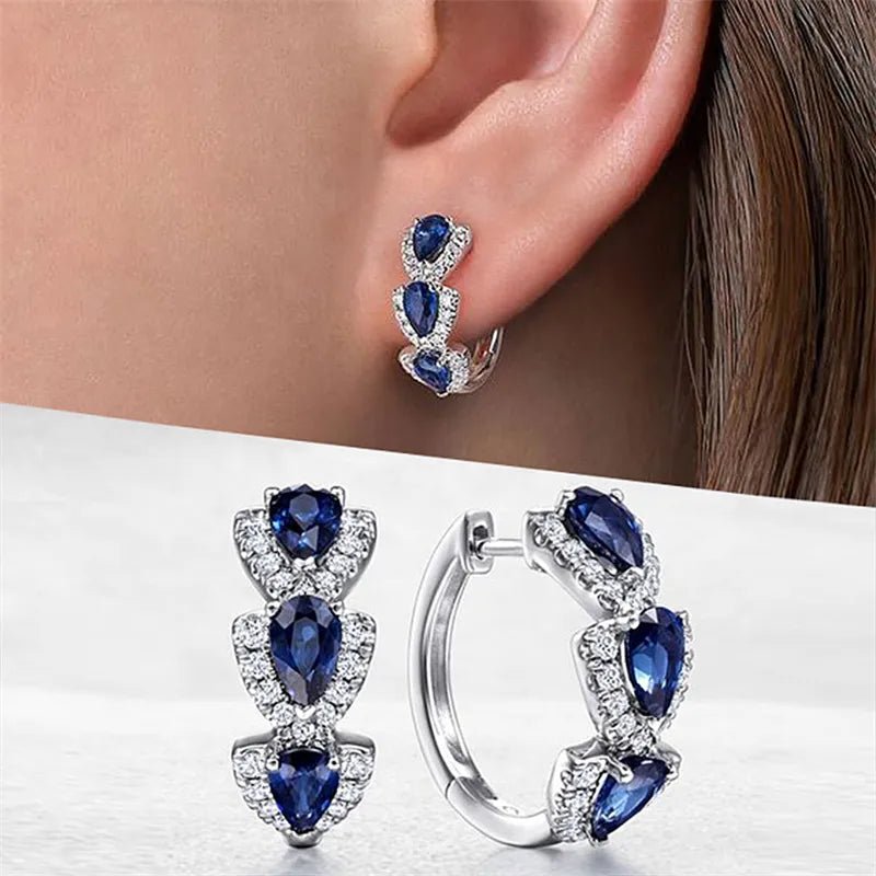 Huitan Luxury Blue Cubic Zirconia Hoop Earrings - Zariar.comHuitan Luxury Blue Cubic Zirconia Hoop EarringsZariar.comZariar.com200001034:361180#E2306E230647835567915297